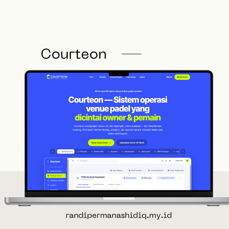 Screenshot proyek Courteon