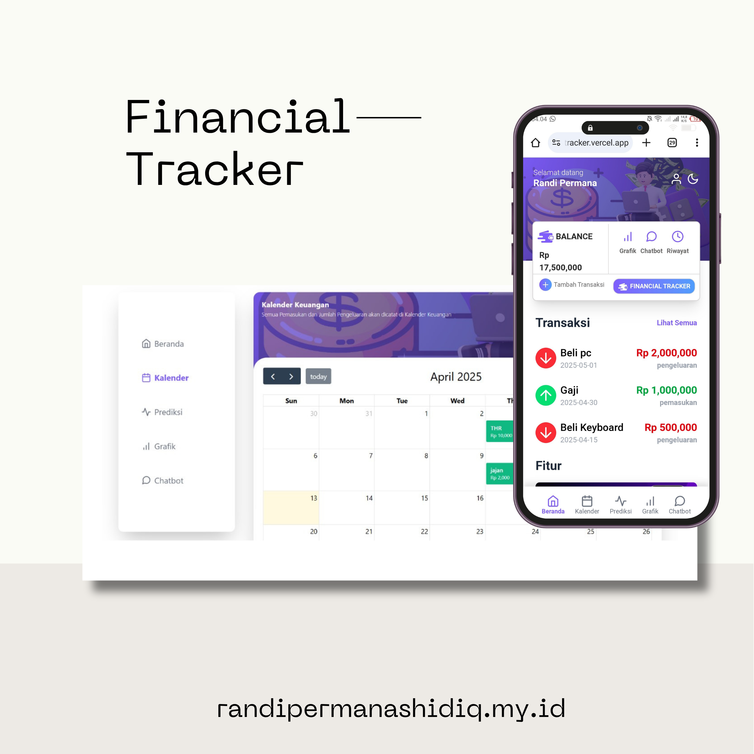 Screenshot proyek Financial Tracker