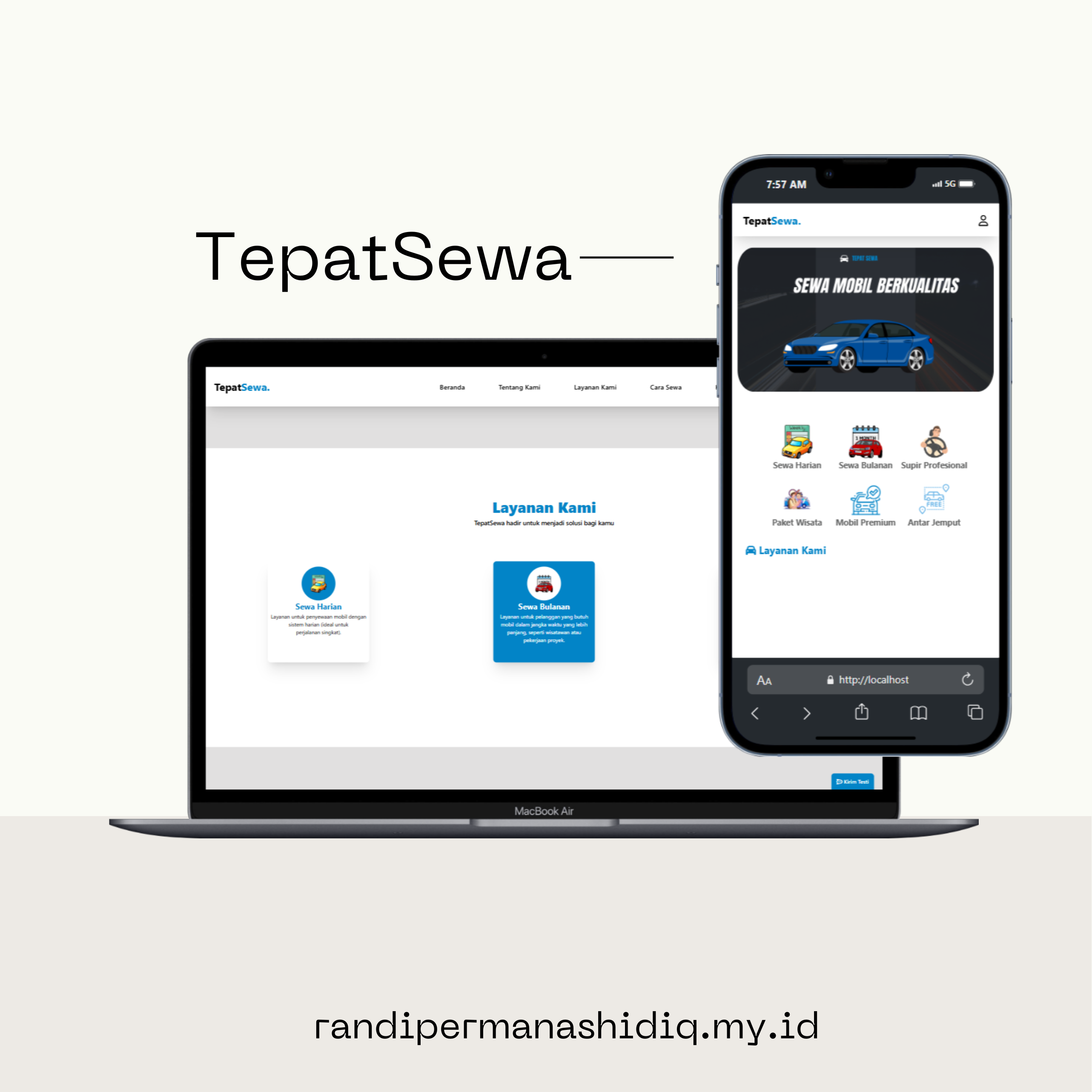 Screenshot proyek TepatSewa